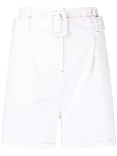 Liu •jo High-waisted Cotton Shorts In Weiss
