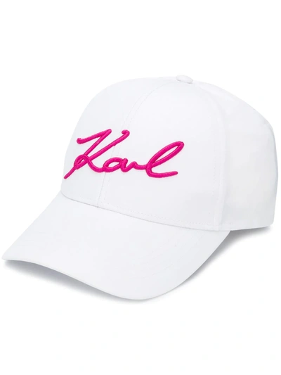 Karl Lagerfeld K/signature Baseball Cap In Weiss