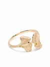 AURELIE BIDERMANN 18KT YELLOW GOLD GINKGO RING