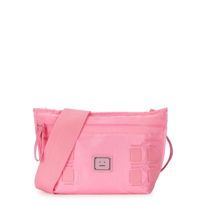 Acne Studios Agios Face Pink Ripstop Shell Cross-body Bag In Light Pink