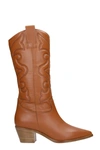 ALCHIMIA TEXAN BOOTS IN LEATHER COLOR LEATHER,TEX031
