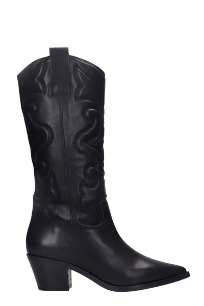 Alchimia Texan Boots In Black Leather