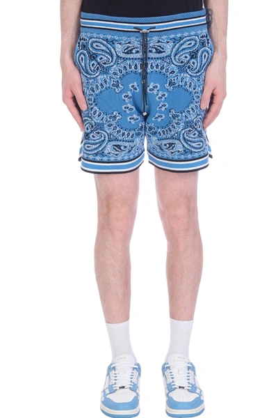 Amiri Bandana Crochet Basketball Shorts In Carolina Blue