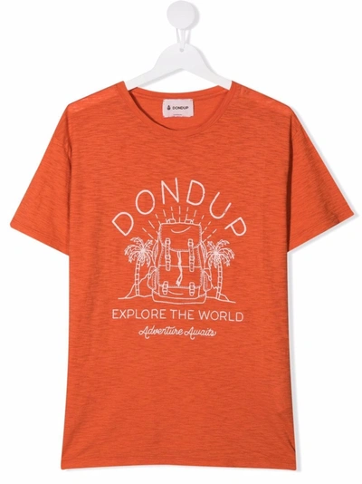 Dondup Teen Logo-print T-shirt In Orange