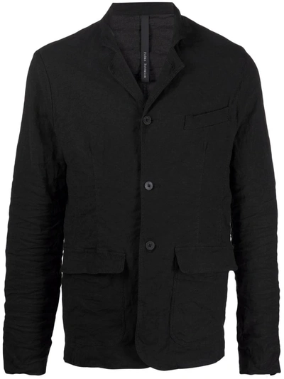 Poème Bohèmien Single-breasted Linen Blazer In Black