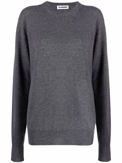 Jil Sander Long-sleeved Cashmere Jumper In Grey