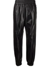 Alexander Mcqueen Elasticated Leather Trousers In Schwarz