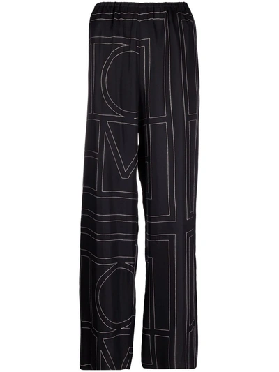 TOTÊME MONOGRAM SILK PYJAMA BOTTOMS