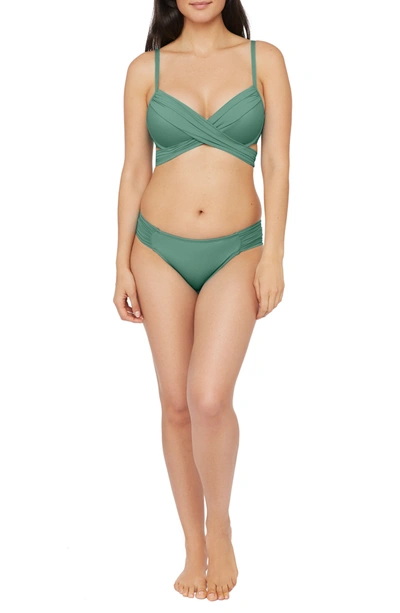 La Blanca Swimwear Wrap Bra Top In Green