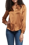 L AGENCE BIANCA SILK SATIN BLOUSE,888469353529