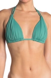 La Blanca Swimwear Island Blanca Halter Bikini Top In Green