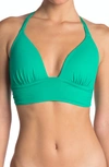 La Blanca Swimwear Goddess Banded Halter Bikini Top In Seagreen