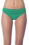 La Blanca Swimwear Shirred Banded Hipster Bikini Bottoms In Green