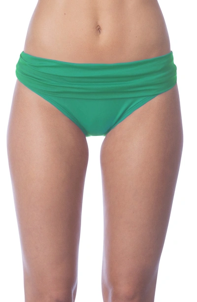 La Blanca Swimwear Shirred Banded Hipster Bikini Bottoms In Green
