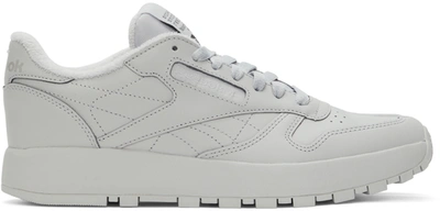 Maison Margiela White Reebok Edition Classic Leather Tabi Sneakers In Grey