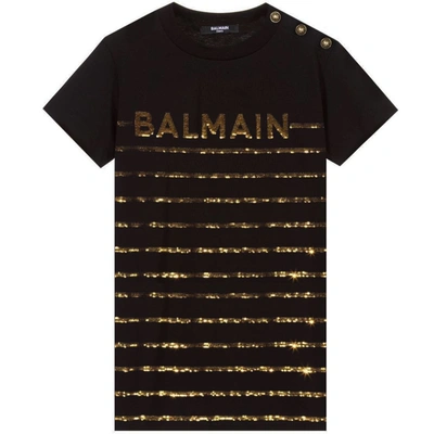 Balmain Kids' Black T-shirt In Nero