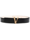 Versace Leather Waist Belt In Black
