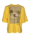 PALM ANGELS PALMS BOULEVARD T-SHIRT IN YELLOW