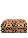 Gucci Gg Pattern Throw Blanket In Brown
