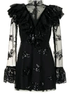 Macgraw Sheer Panel Sequin Minidress In Schwarz