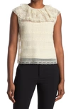 RED VALENTINO LACE CAP SLEEVE TOP,8056097522484