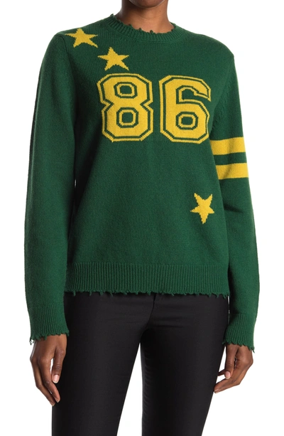 Red Valentino Varsity Wool Pullover Sweater In Verde Militare
