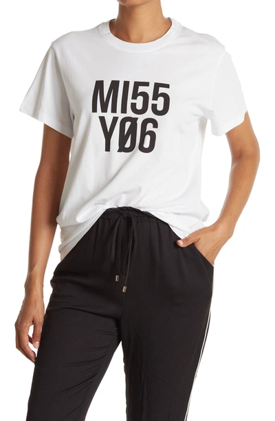 Red Valentino Miss You Print T Shirt In Bianco