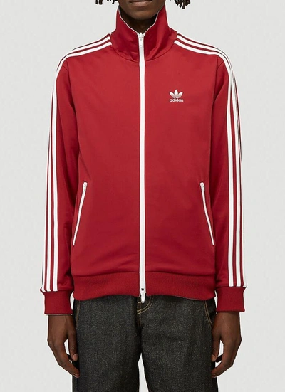 Adidas By Human Made Firebird Track Jacket In Burgundy In Red