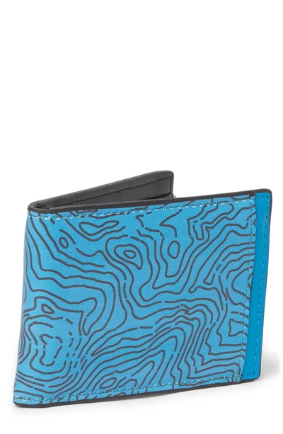 Nordstrom Printed Bifold Wallet In Blue Topographic Print