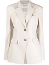 Nanushka Beige Hathi Vegan Leather Blazer In Nude