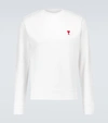 Ami Alexandre Mattiussi Ami Logo Embroidered Crewneck Sweatshirt In White