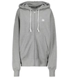Acne Studios Fiah Face Patch Organic Cotton Zip Hoodie In Grey
