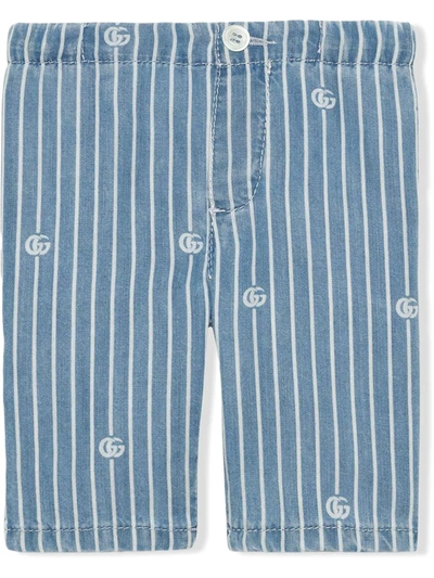 Gucci Babies' Pinstriped Logo Trousers In Rig Azz