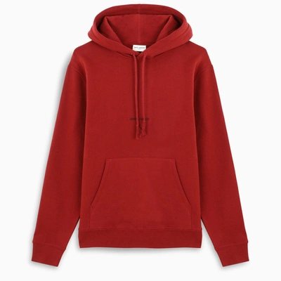 Saint Laurent Red Rive Gauche Logo Hoodie