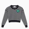 ALEXANDER MCQUEEN BLACK AND WHITE STRIPED jumper WITH EMBROIDERY,667834Q1AVT-J-ALEXQ-4035
