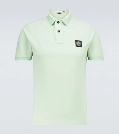 Stone Island Short-sleeved Cotton Polo Shirt In Green