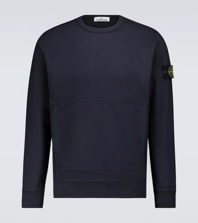 Stone Island 63020 Crew Neck Sweatshirt Navy Blue In Blue