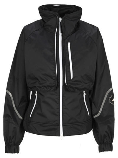 Adidas By Stella Mccartney Truepace Convertible Printed Recycled Ripstop Jacket In Black