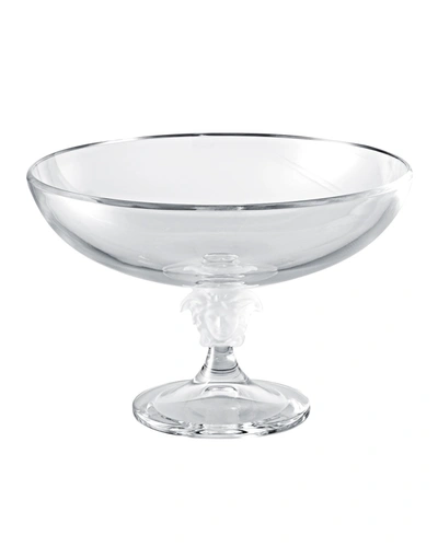 Versace Medusa Lumiere Footed Bowl In Clear