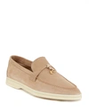 Loro Piana 10mm Summer Charms Walk Suede Loafers In Light Pink