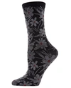 Natori Women's Abstract Floral Crew Socks In Black