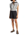 3.1 Phillip Lim Hooded Satin-trimmed Cotton-jersey Tank In Black