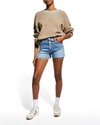 Mother The Pixie Dazzler Button Fly Cutoff Denim Shorts In Blowing Kisses
