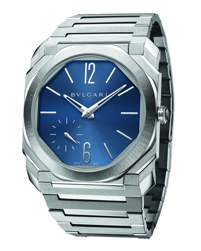 Bvlgari Men's 40mm Octo Finissimo Automatic Bracelet Watch, Blue