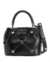 VALENTINO GARAVANI ROMAN STUD QUILTED SMALL TOP-HANDLE BAG,PROD240240174