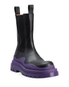 Bottega Veneta Men's The Tire Leather Chunky Chelsea Boots In Black Pl Pl
