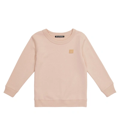 Acne Studios Mini Fairview Face Cotton Sweatshirt In Pink