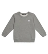 Acne Studios Mini Fairview Face Sweatshirt Gray Melange In Grey