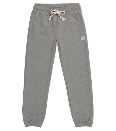 Acne Studios Kids' Face-applique Cotton-blend Jogging Bottoms 3-10 Years In Grey