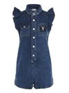 RED VALENTINO REDVALENTINO RUFFLE TRIM DENIM PLAYSUIT